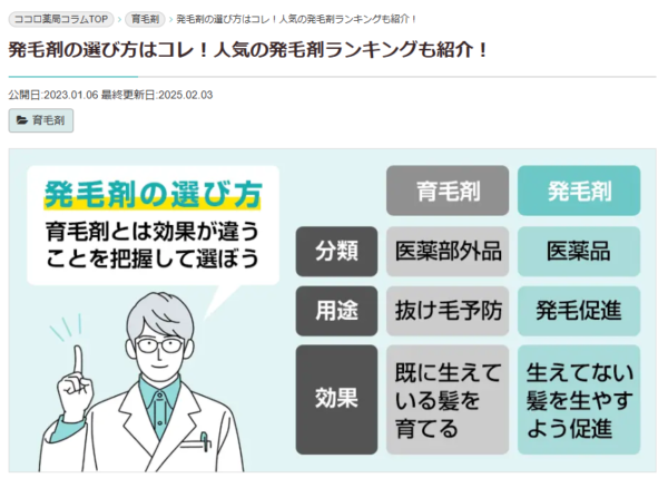 『発毛剤の選び方はコレ！』表紙